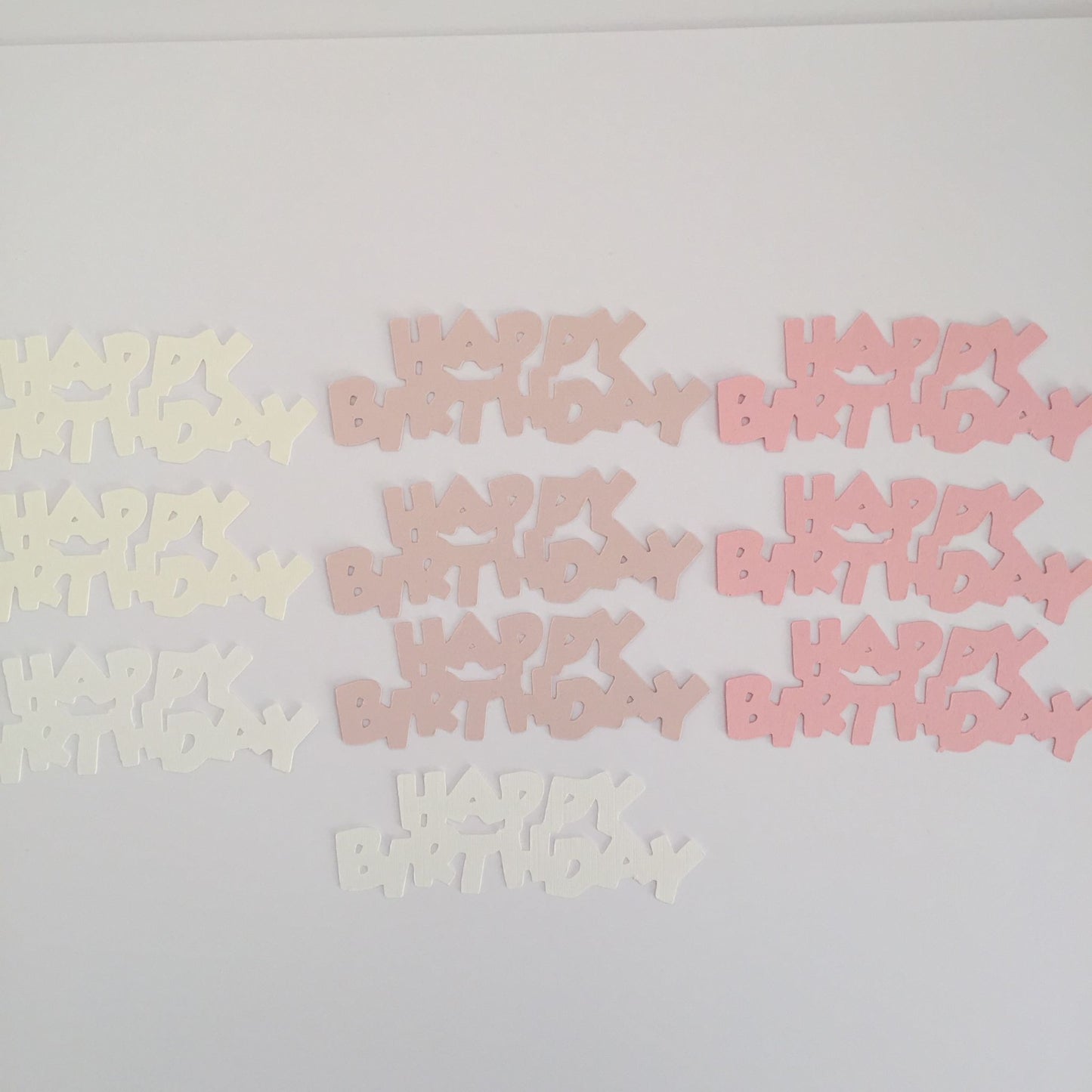 10 HAPPY BIRTHDAY Sentiment Die Cuts - Mixed Pinks