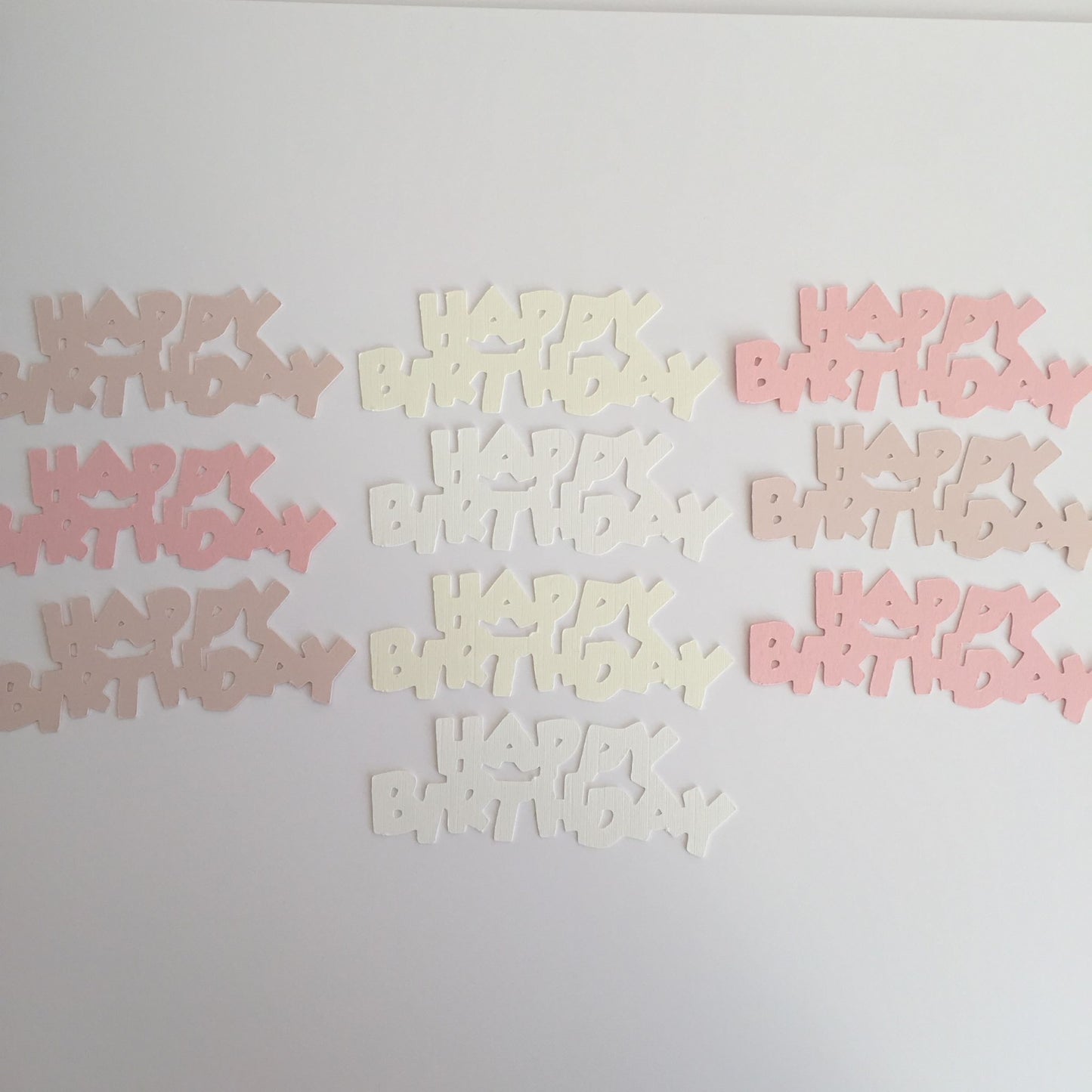 10 HAPPY BIRTHDAY Sentiment Die Cuts - Mixed Pinks