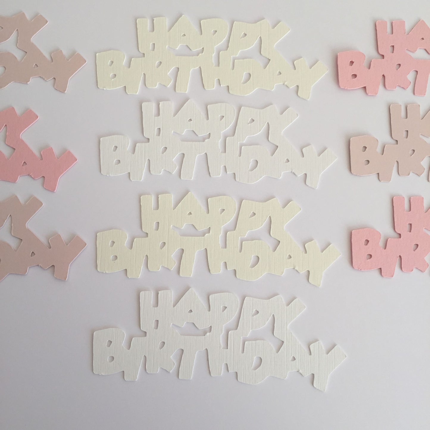 10 HAPPY BIRTHDAY Sentiment Die Cuts - Mixed Pinks