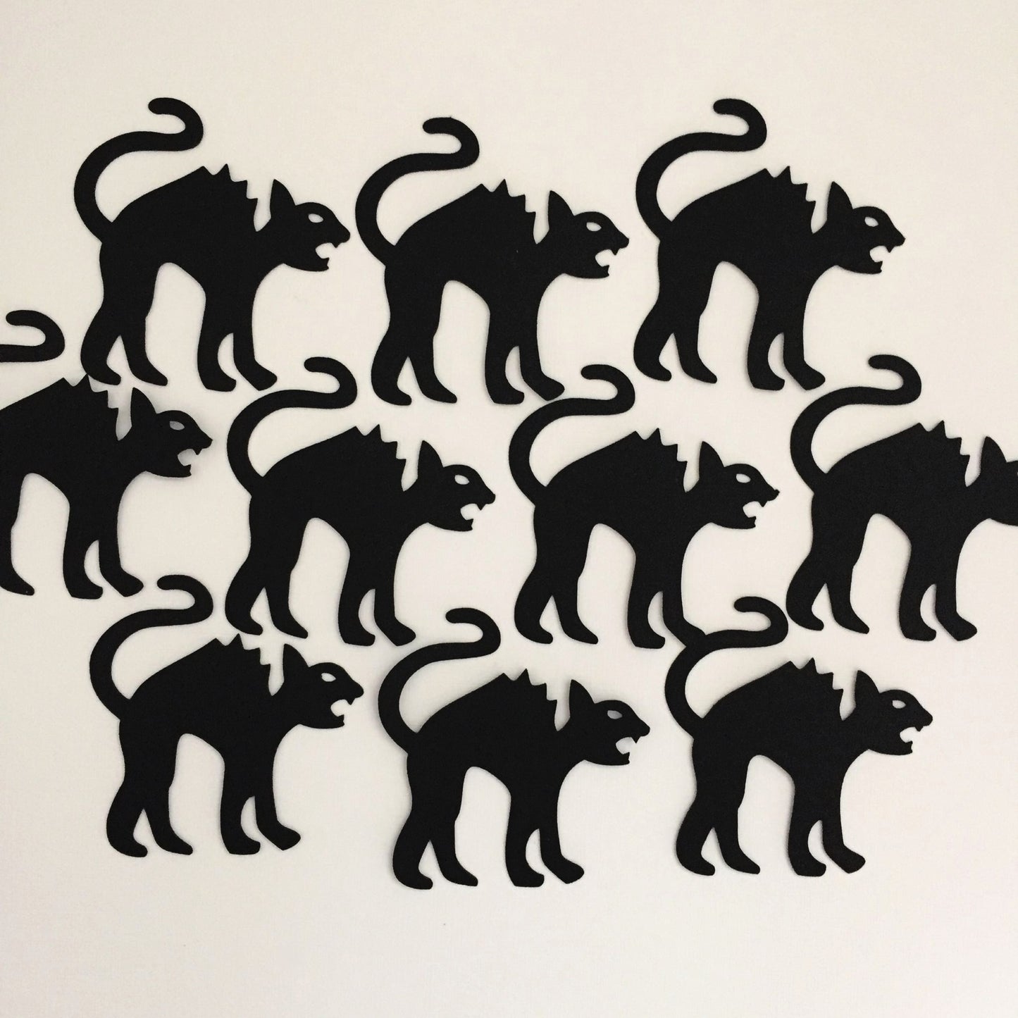 10 HISSING BLACK CAT Halloween Card Making Die Cuts