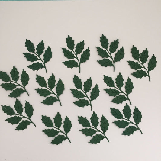 12 HOLLY SPRIG Christmas Card making Die Cuts