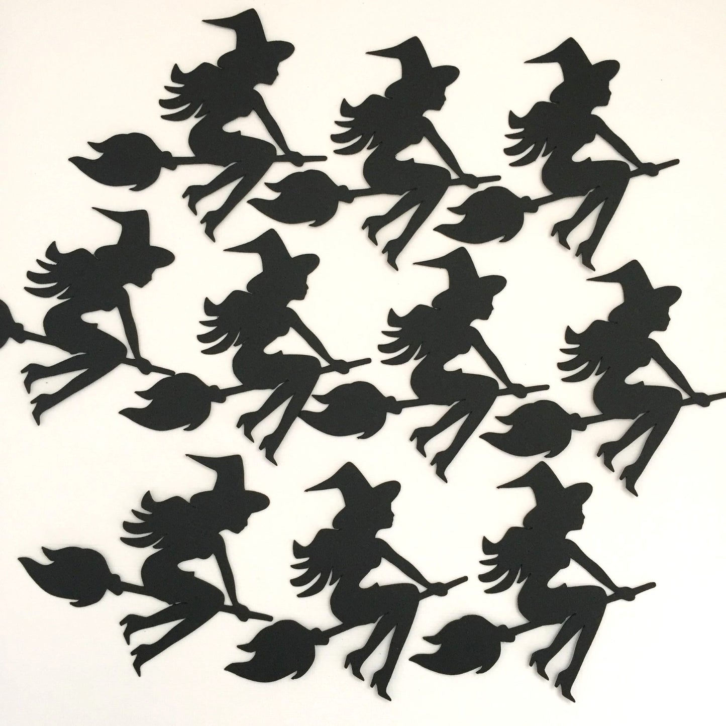 10 WITCH ON BROOMSTICK Halloween Card Making Die Cuts