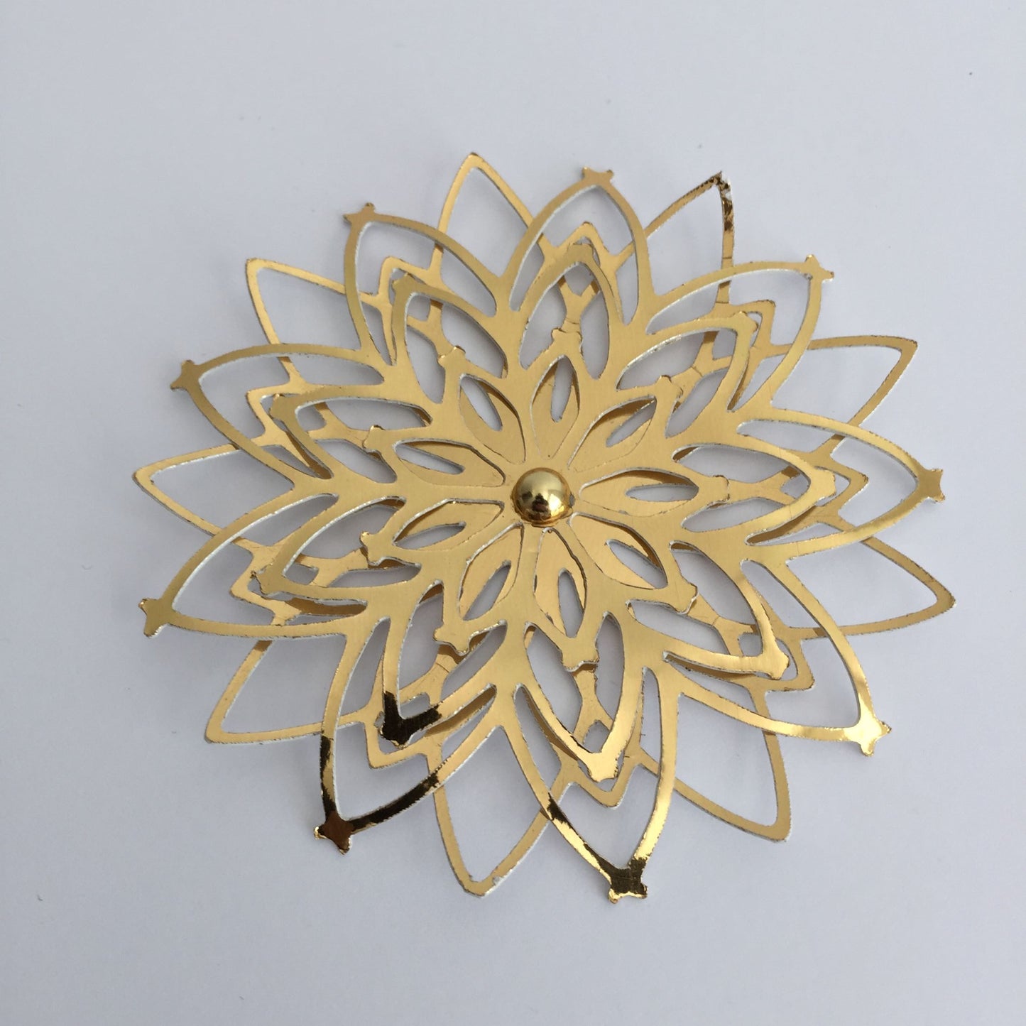 6 Large GOLD SNOWFLAKE Christmas Die Cut Card Making Toppers