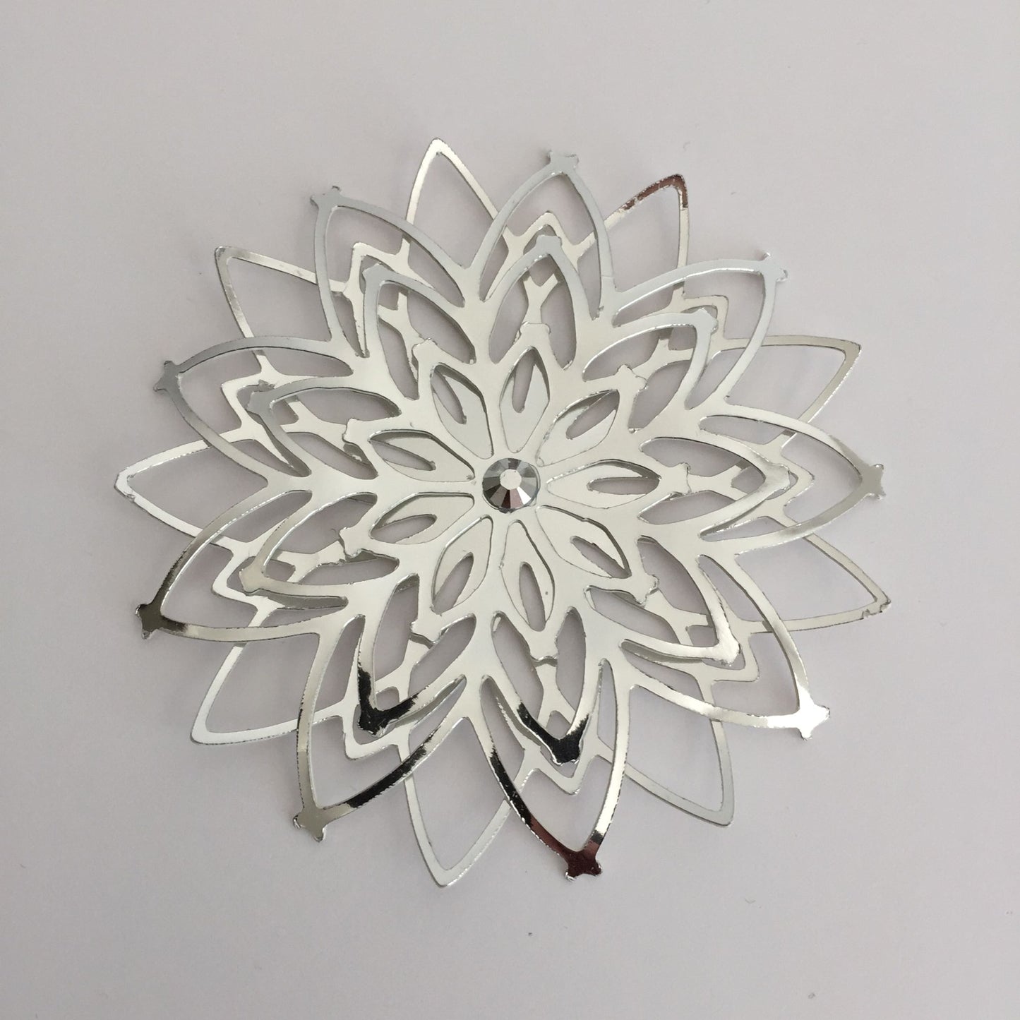 6 Large SILVER SNOWFLAKE Christmas Die Cut Card Making Toppers