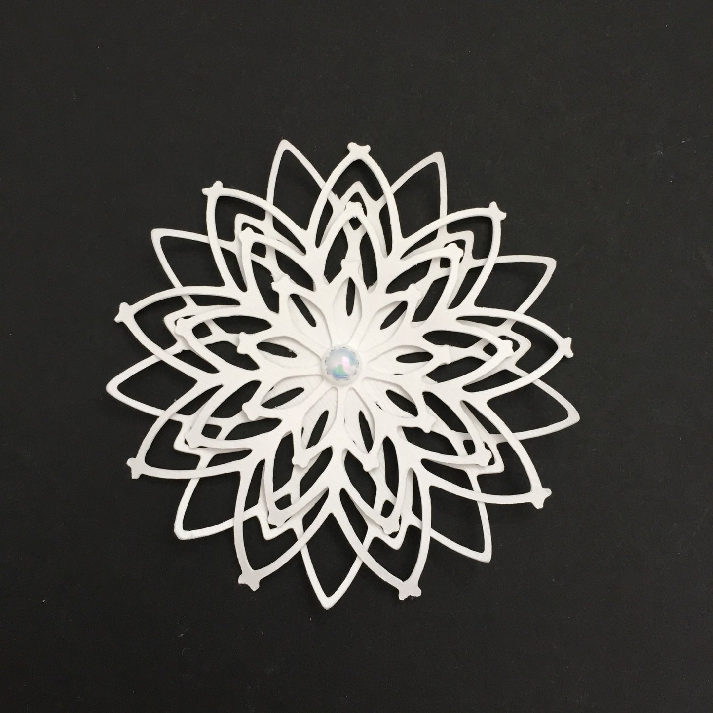 6 Large White Snowflake Christmas Card Making Toppers