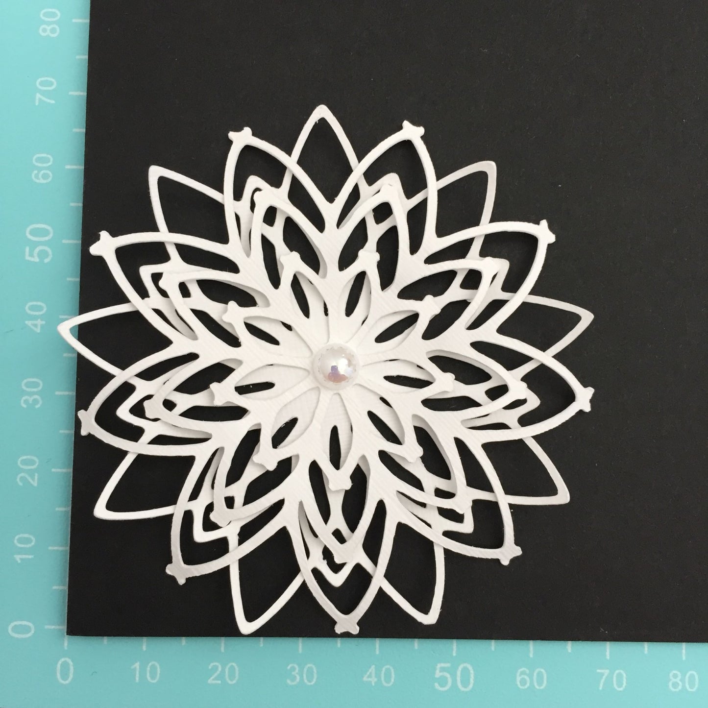 6 Large White Snowflake Christmas Card Making Toppers