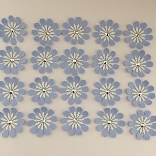 20 DOUBLE LAYERED FLOWER Die Cut Card Making Toppers - 7 Colours