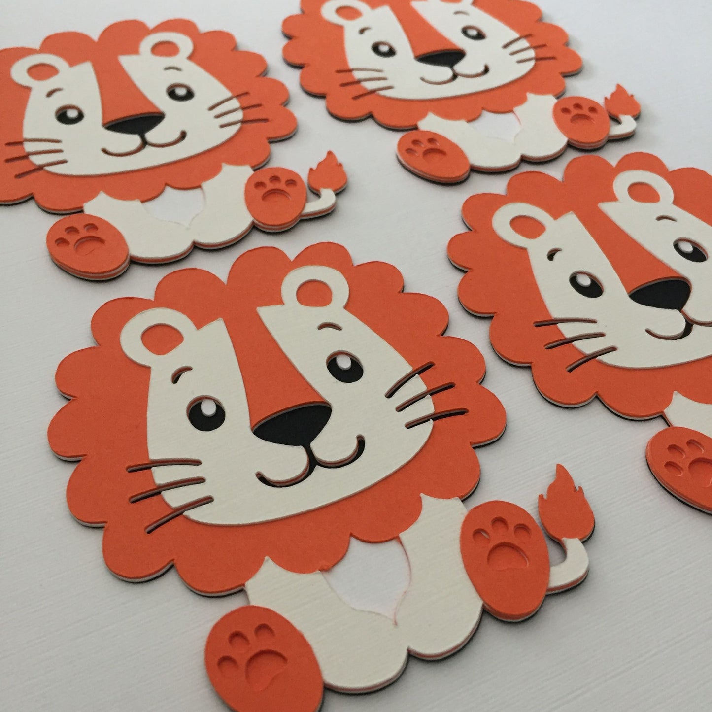 4 Handmade LION Die Cut Card Making Toppers