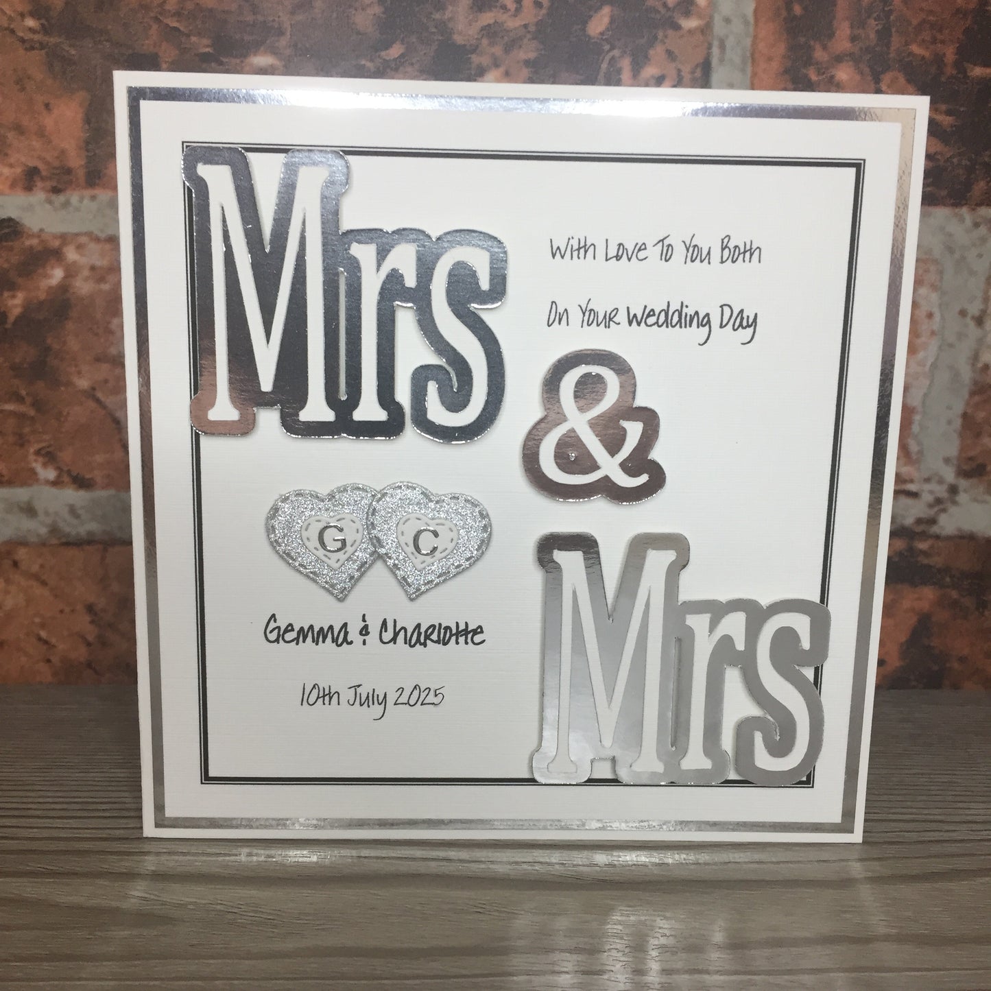 4 MRS & MRS WITH RINGS Silver & White Gay Wedding Card Making Die Cut Toppers