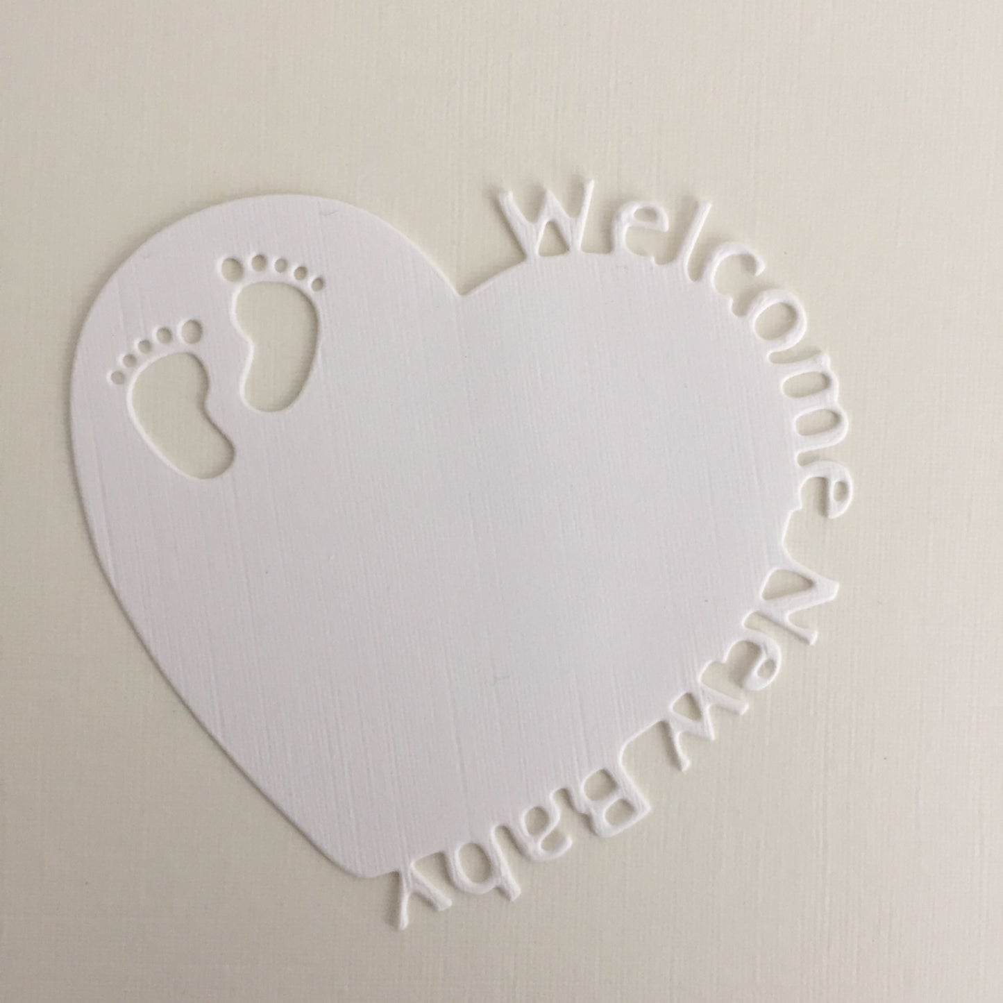 10 Pink & White WELCOME NEW BABY HEART Card Making Die Cuts