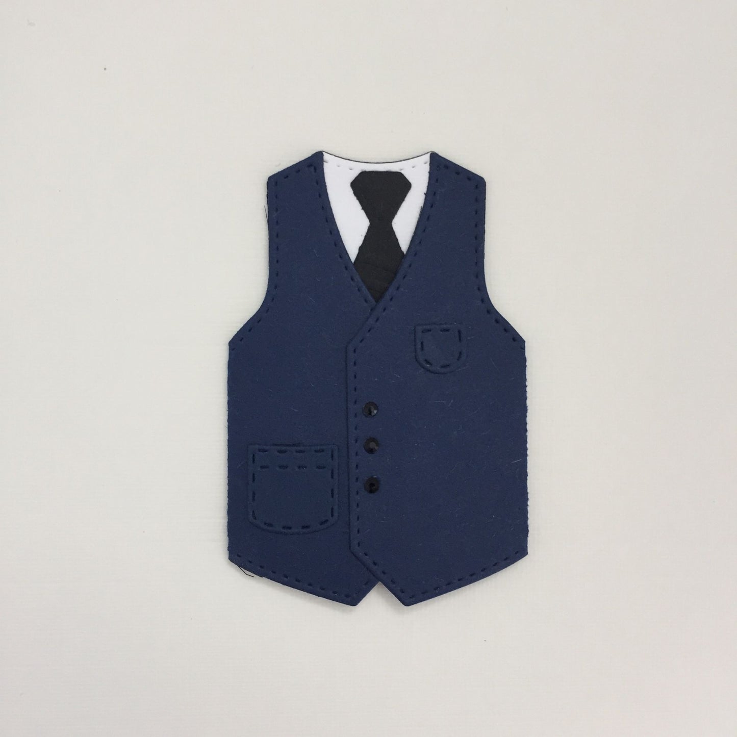 6 Navy WAISTCOAT & TIE Die Cut Card Making Toppers