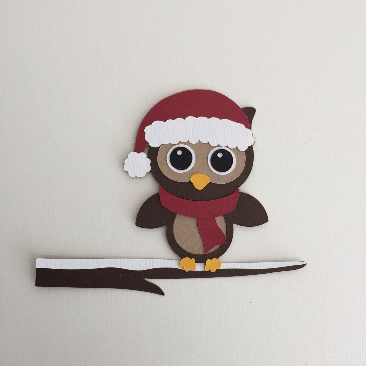 4 OWL ON A BRANCH Christmas Die Cut Card Making Toppers