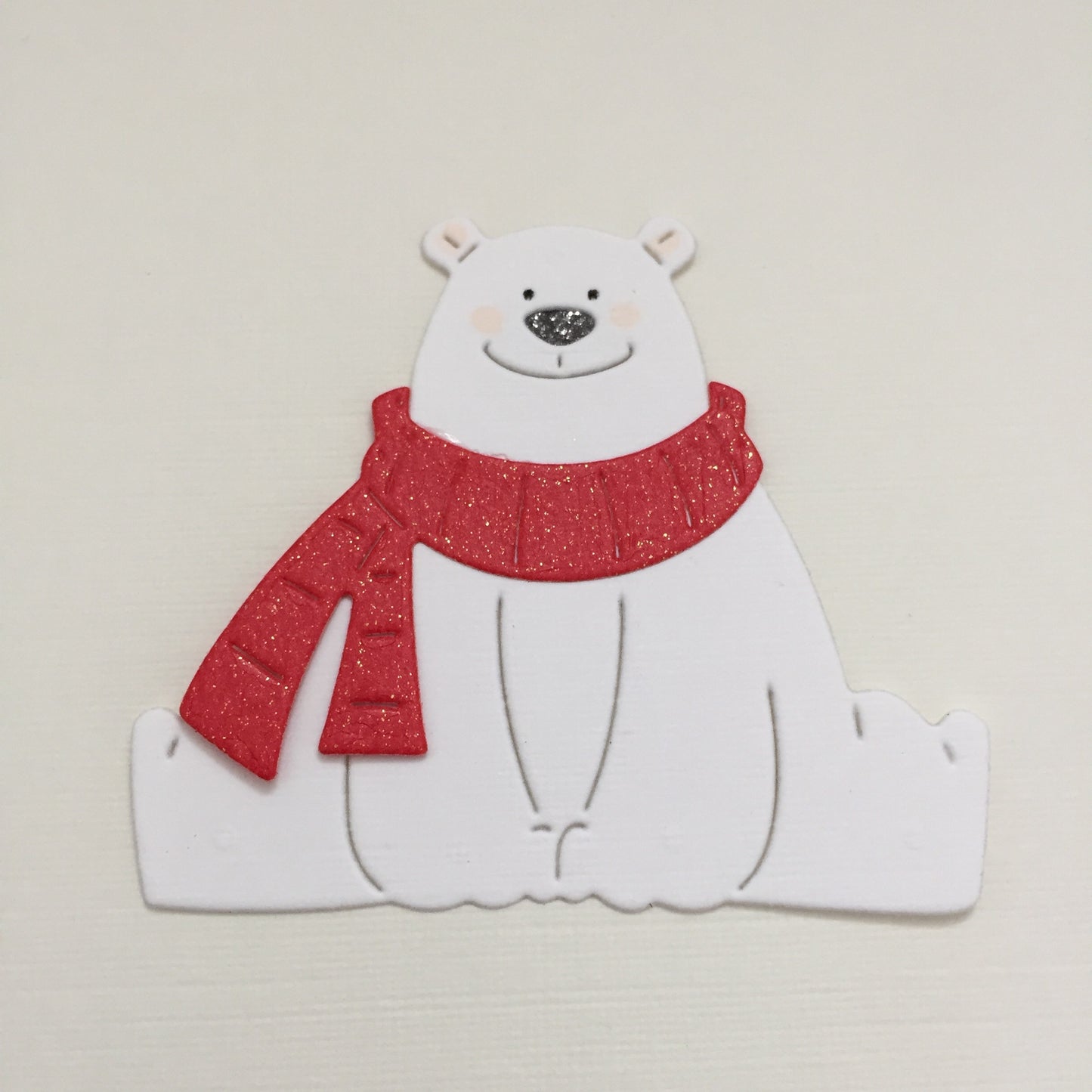 6 POLAR BEAR PALS - Christmas Die Cut Card Making Toppers