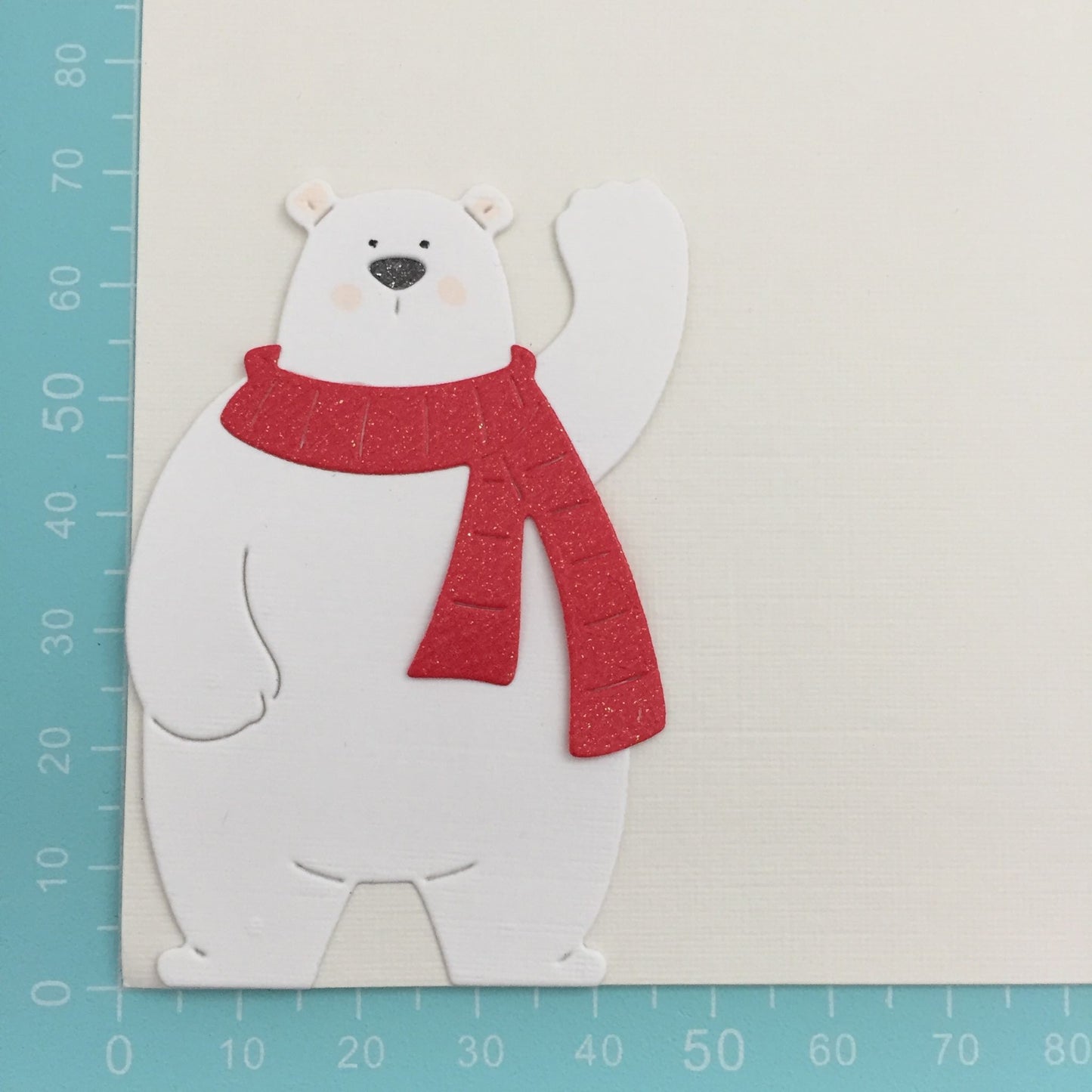 6 POLAR BEAR PALS - Christmas Die Cut Card Making Toppers