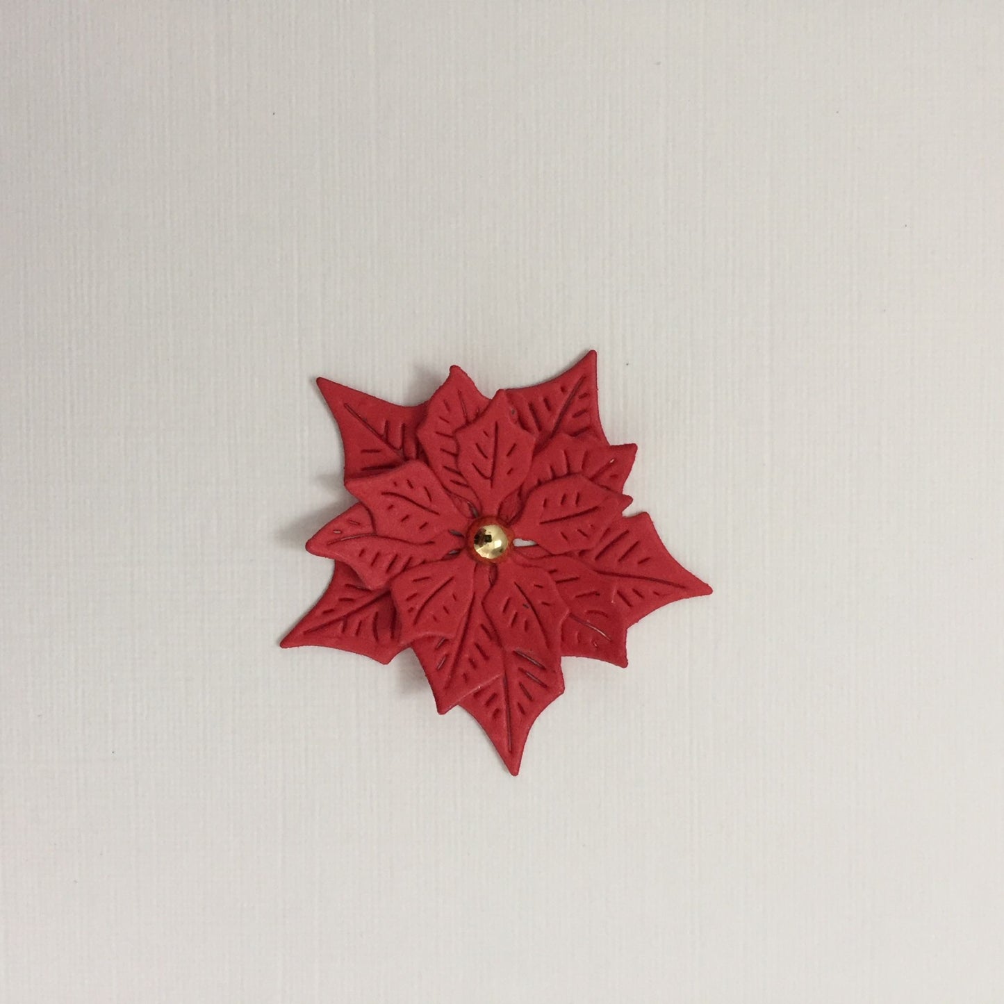 12 Red POINSETTIA Christmas Die Cut Card Making Toppers