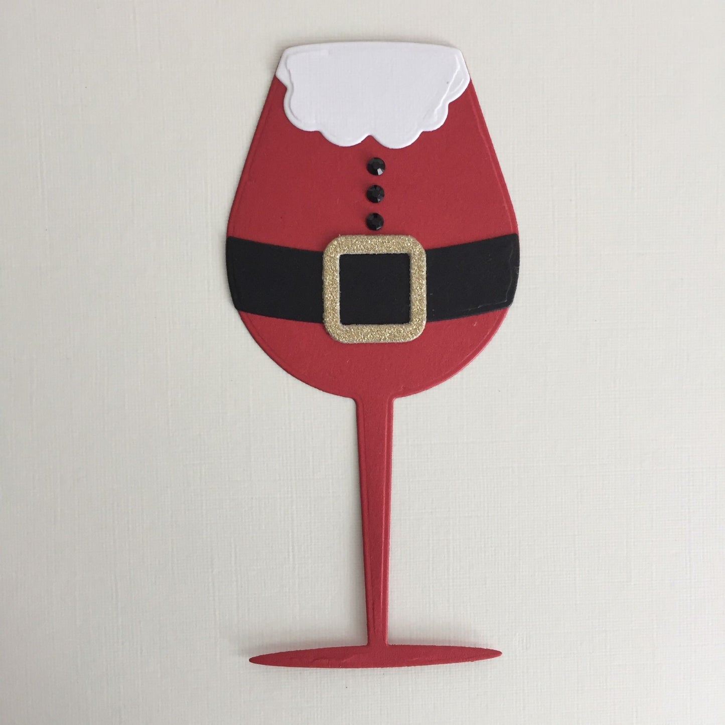 6 SANTA WINE GLASS Christmas Card Making Die Cut Toppers