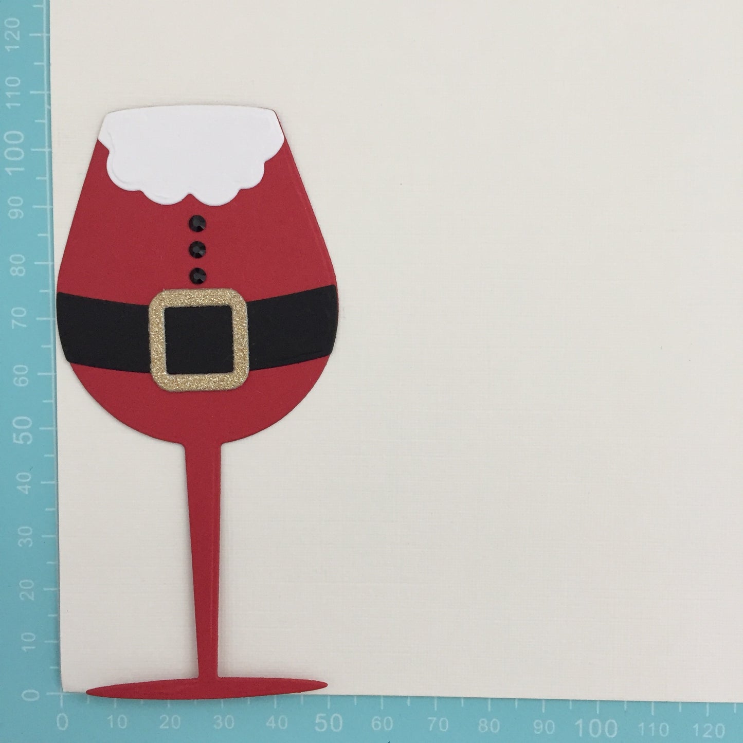 6 SANTA WINE GLASS Christmas Card Making Die Cut Toppers