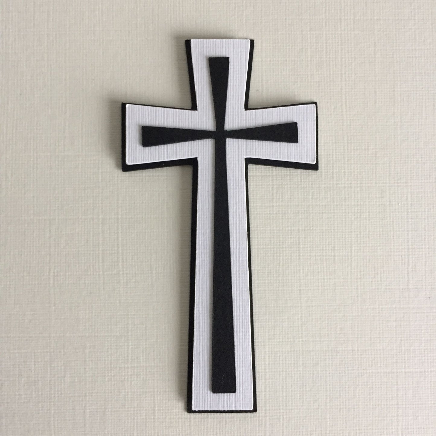 8 Black & White Layered CROSS Sympathy Die Cut Card Making Toppers