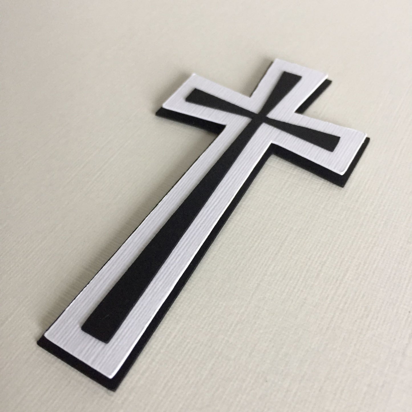 8 Black & White Layered CROSS Sympathy Die Cut Card Making Toppers