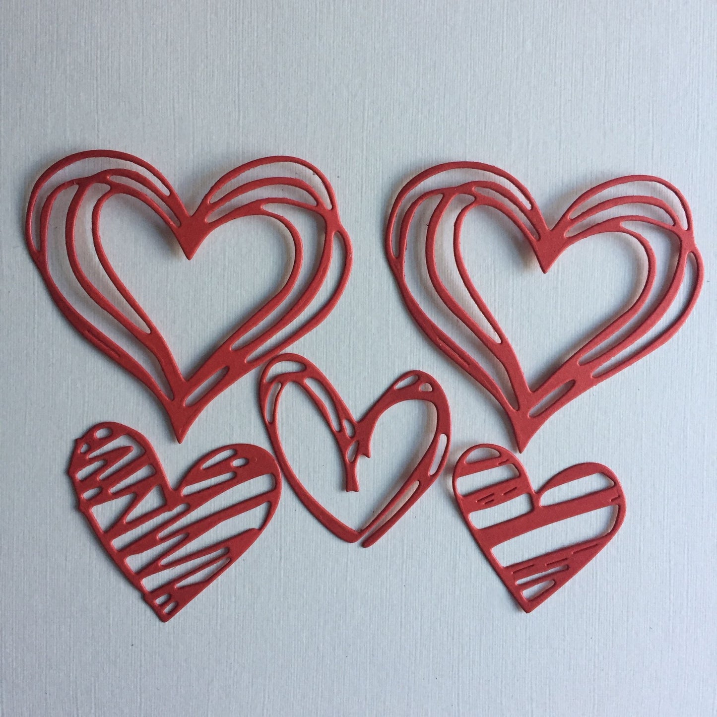 15 ASSORTED HEARTS Red, Black, White Card Making Die Cuts