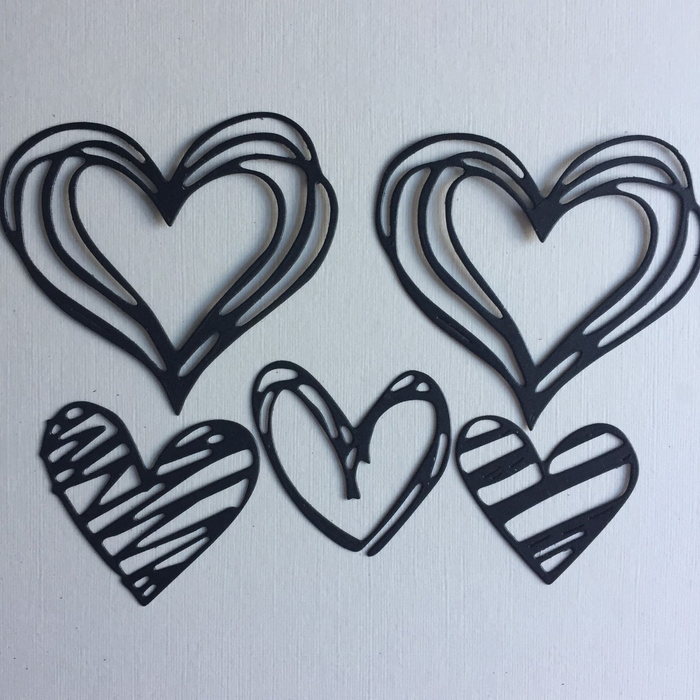 15 ASSORTED HEARTS Red, Black, White Card Making Die Cuts