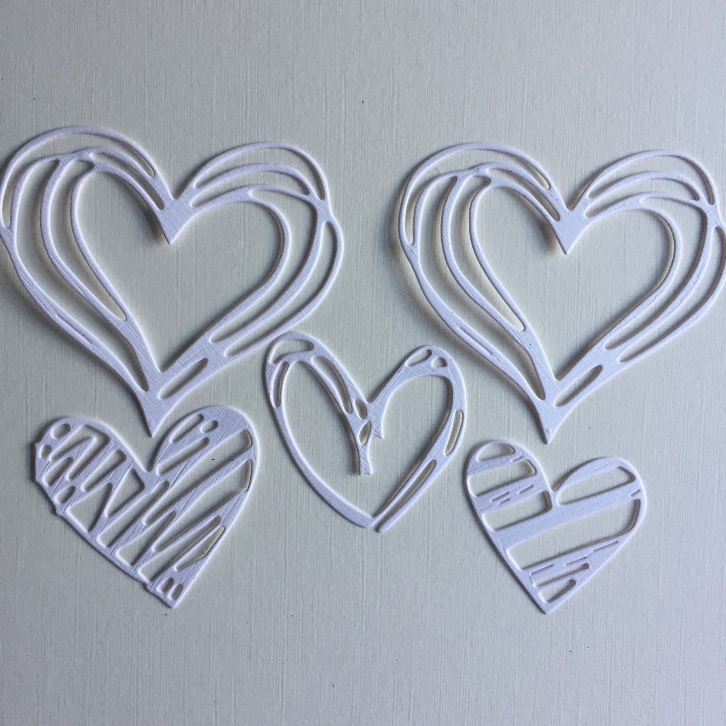 15 ASSORTED HEARTS Red, Black, White Card Making Die Cuts
