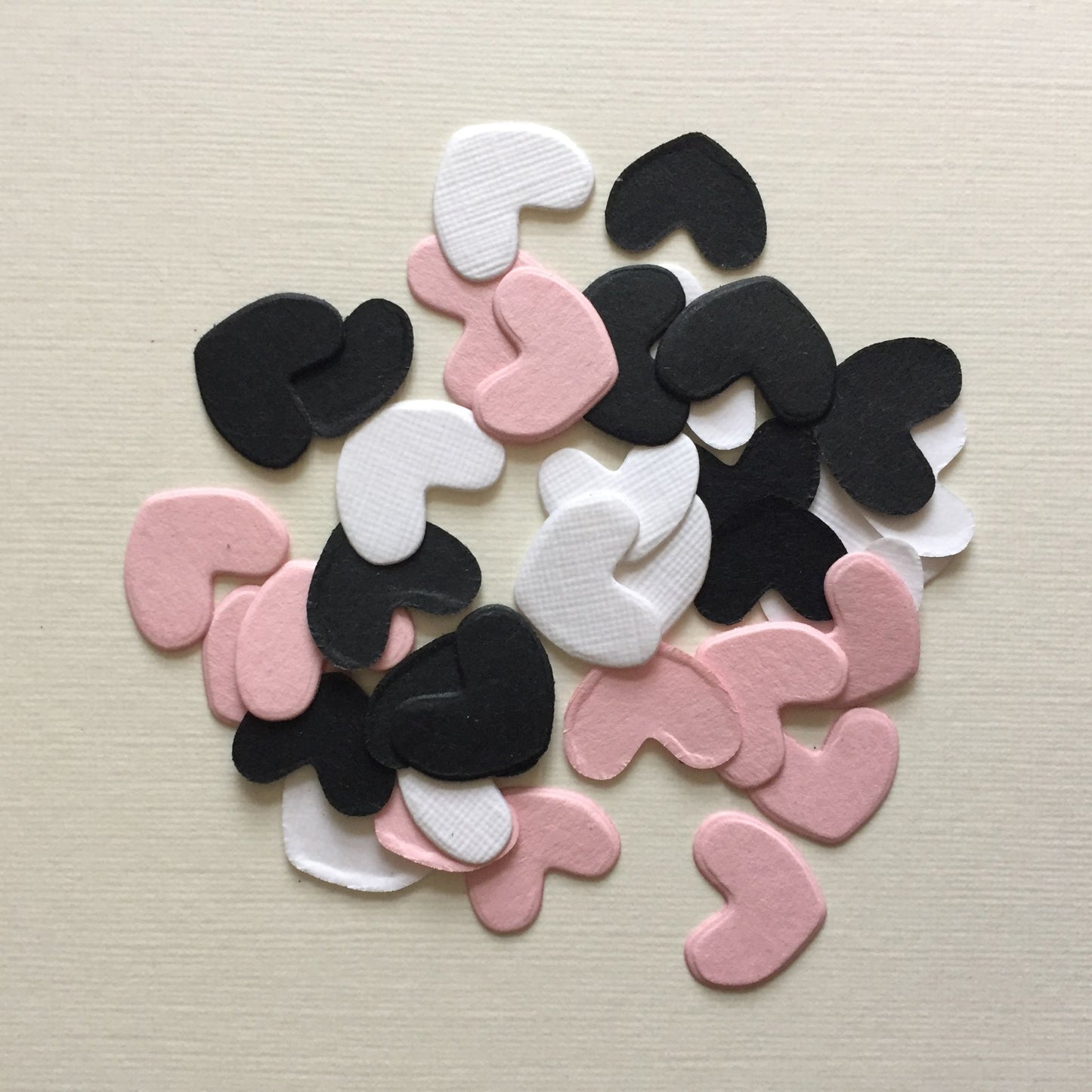 12 LOVE & HEARTS Pink, Black, White Card Making Die Cuts