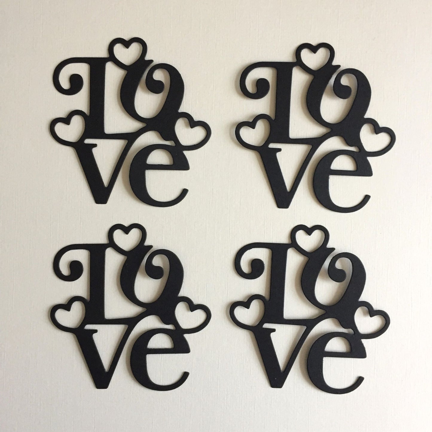 12 LOVE & HEARTS Pink, Black, White Card Making Die Cuts