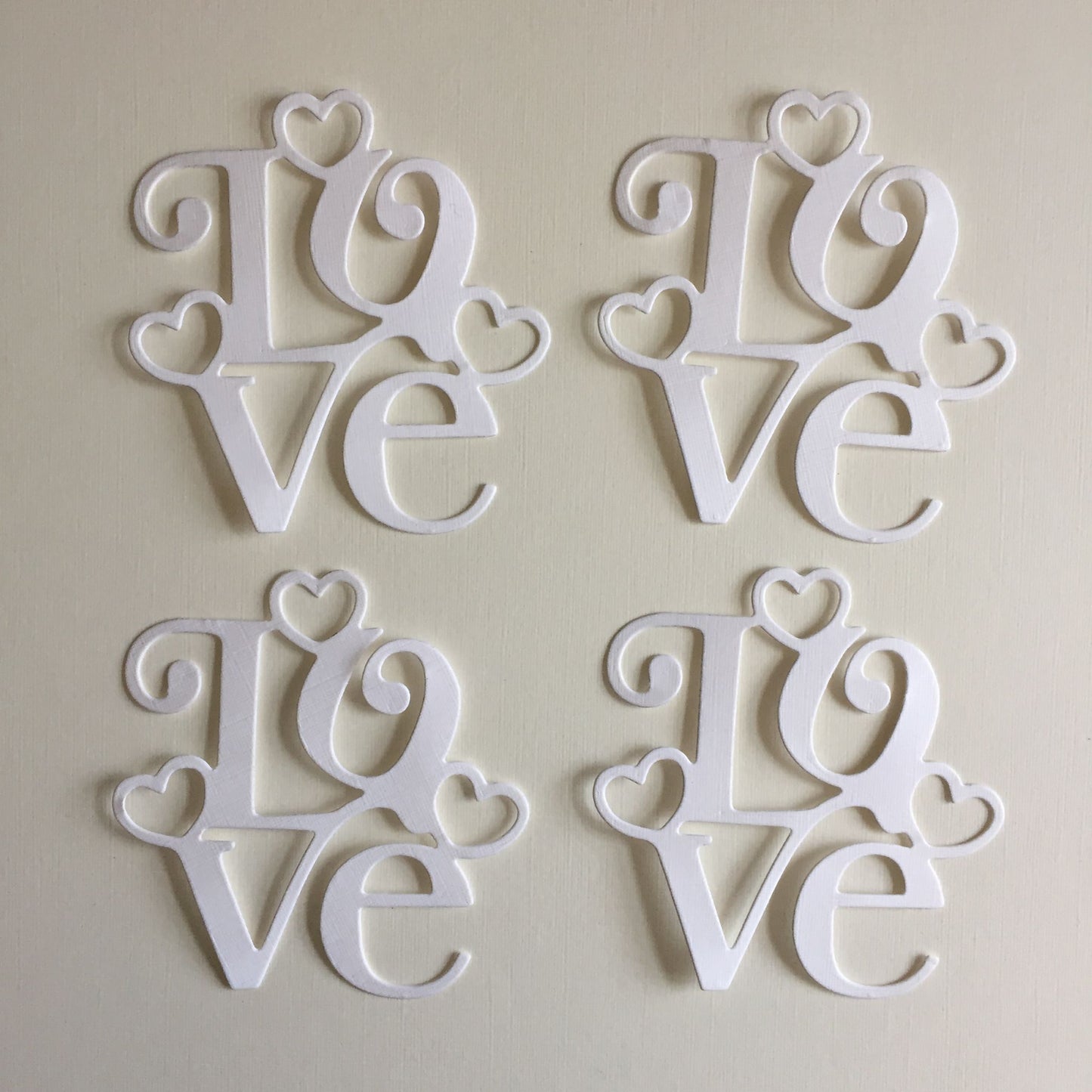 12 LOVE & HEARTS Pink, Black, White Card Making Die Cuts