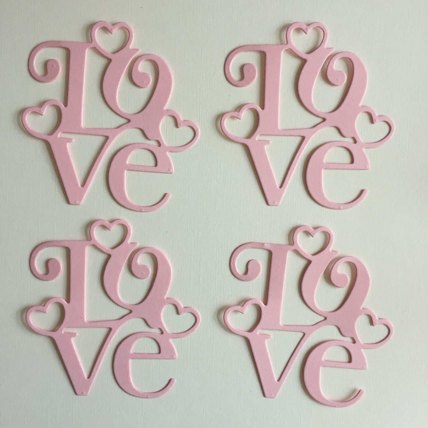 12 LOVE & HEARTS Pink, Black, White Card Making Die Cuts