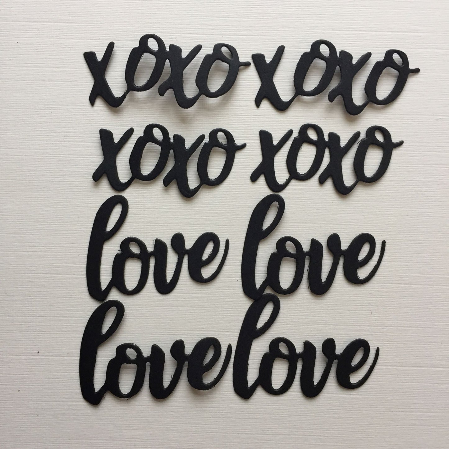24 LOVE & XOXO Pink, Black, White Card Making Die Cuts