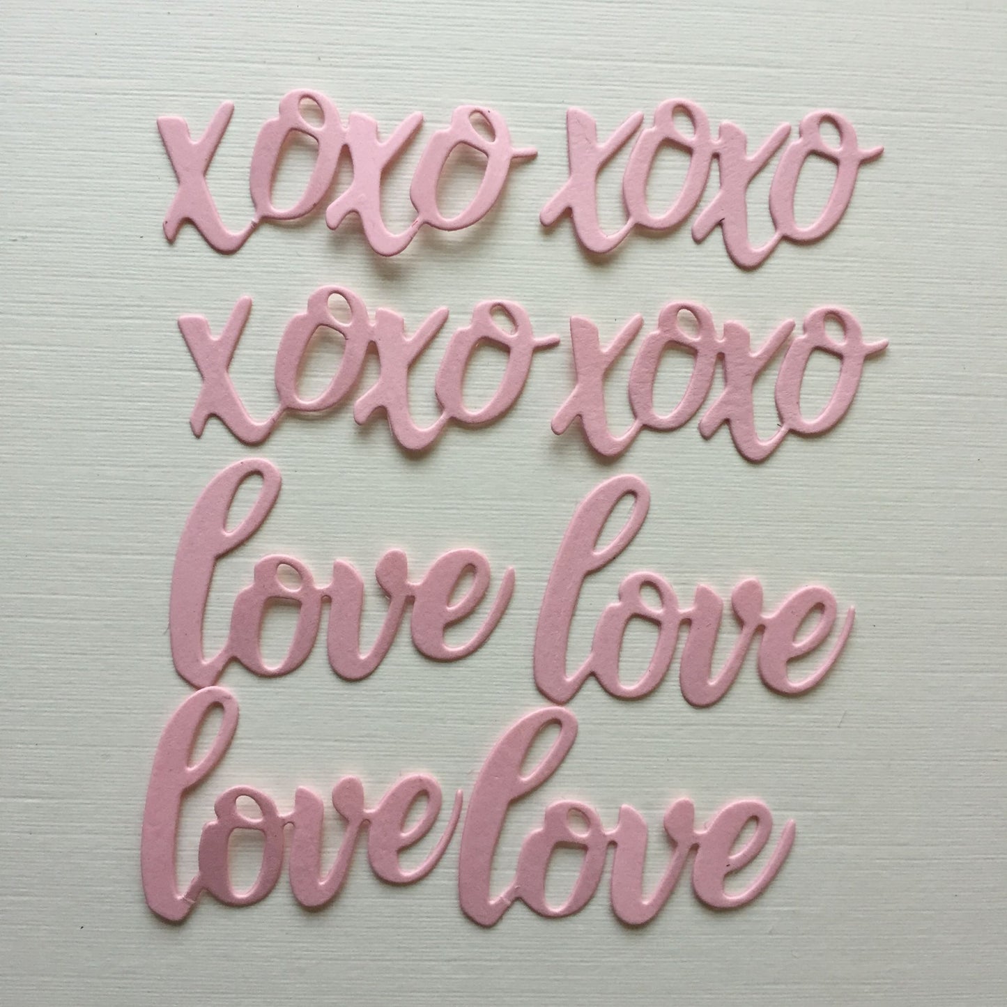24 LOVE & XOXO Pink, Black, White Card Making Die Cuts