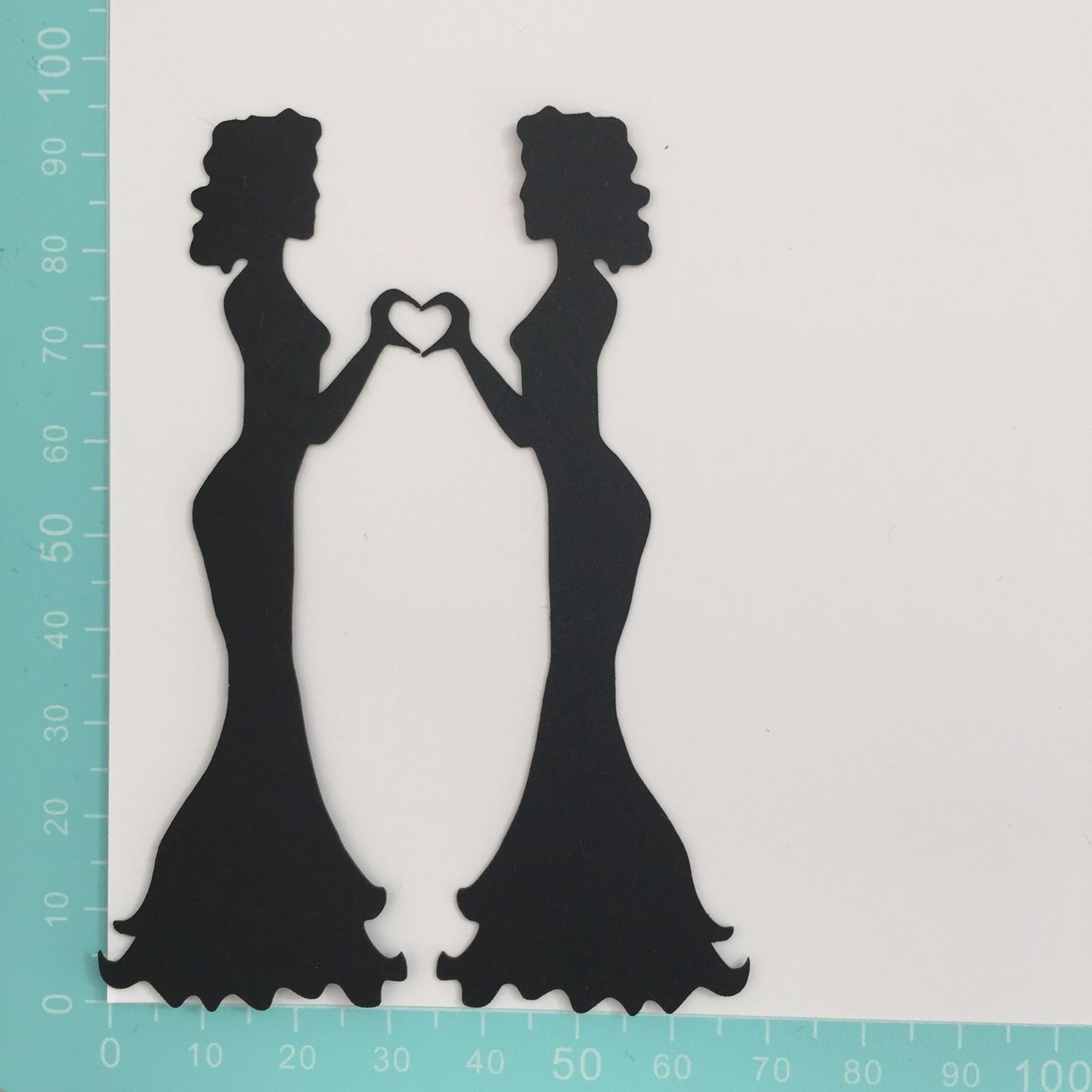 6 TWO BRIDES Silhouette Wedding Die Cuts - Gay/Lesbian Marriage