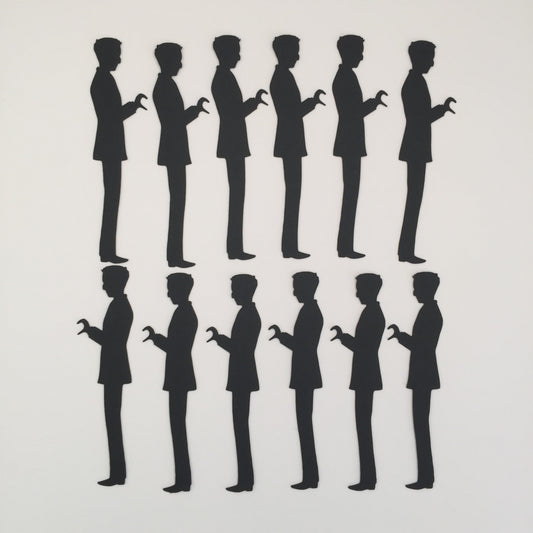 6 TWO GROOMS Black Silhouette Wedding Card Making Die Cuts - Gay Marriage