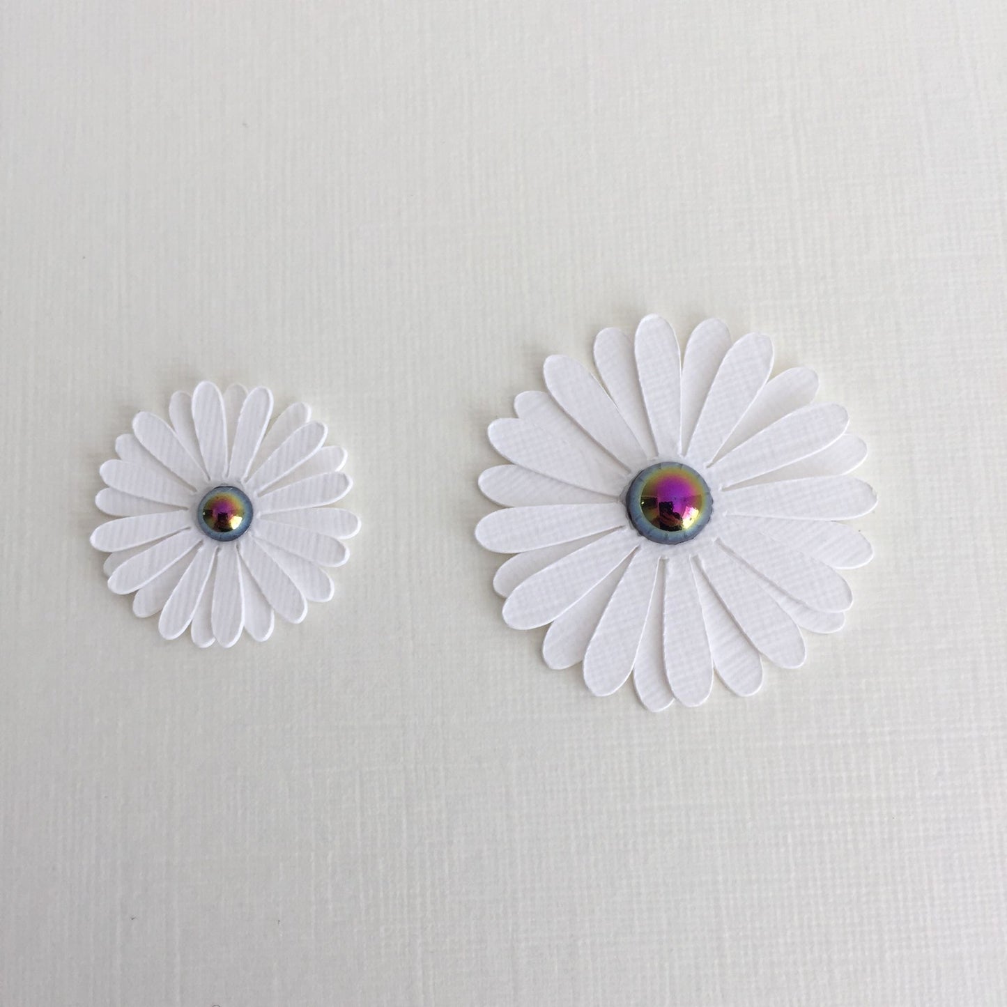 20 White & Black DAISY FLOWER Card Making Die Cut Toppers - 2 sizes