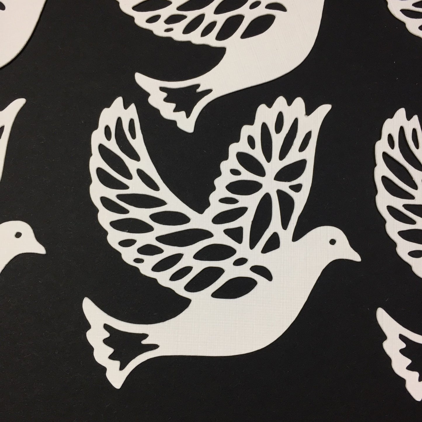 6 White FLYING DOVE Card Making Die Cuts