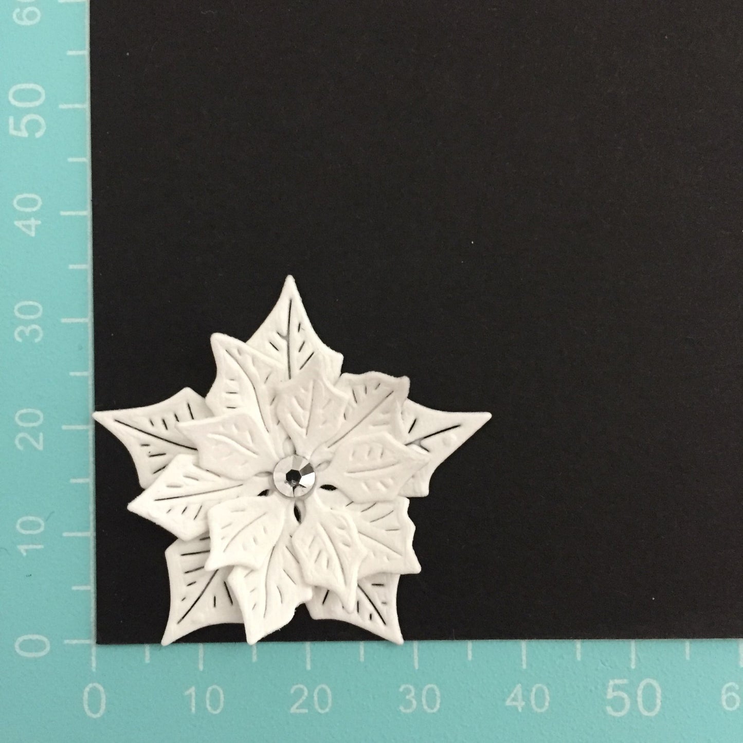 12 White POINSETTIA Die Cut Christmas Card Making Toppers
