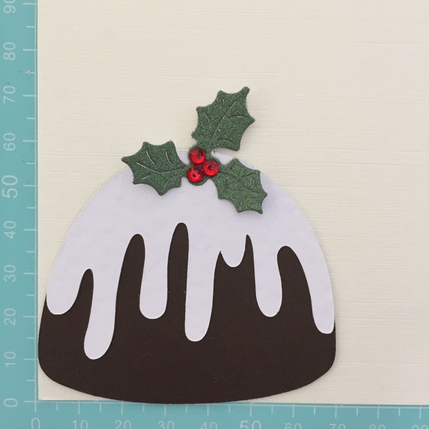 6 Handmade Christmas Pudding Die Cut Card Making Toppers