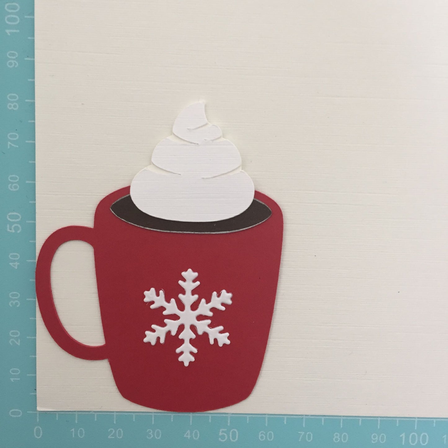6 CHRISTMAS MUG/HOT CHOCOLATE Die Cut Card Making Toppers