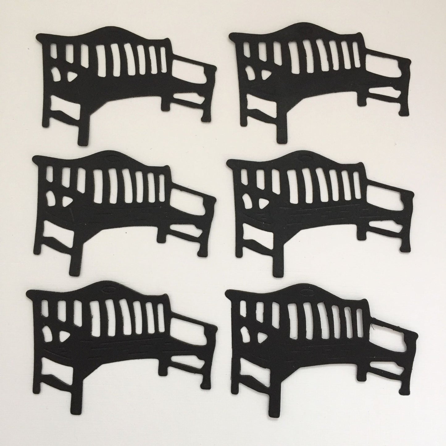 12 Black STREET LIGHT & BENCH Christmas Die Cut Card Making Toppers