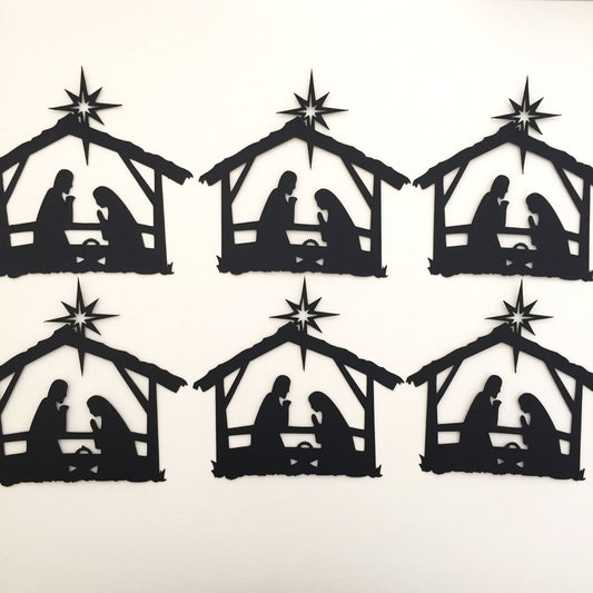 6 NATIVITY SCENE Silhouette Die Cuts (2)