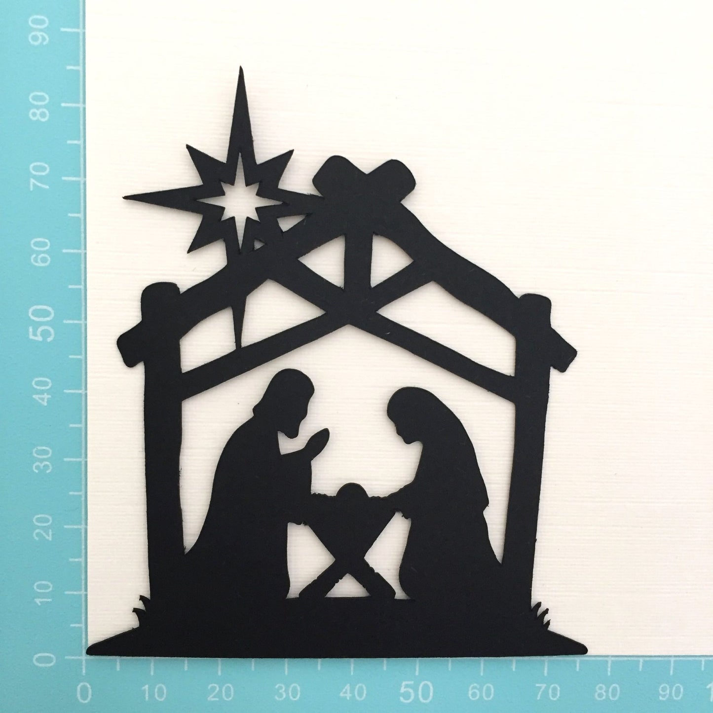 6 Black NATIVITY SCENE Silhouette Christmas Die Cuts (1)