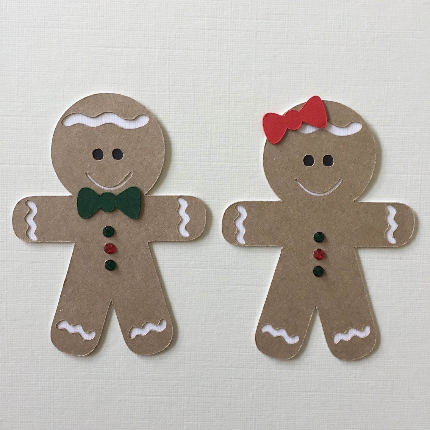 10 GINGERBREAD MAN/LADY Christmas Card Making Die Cut Toppers