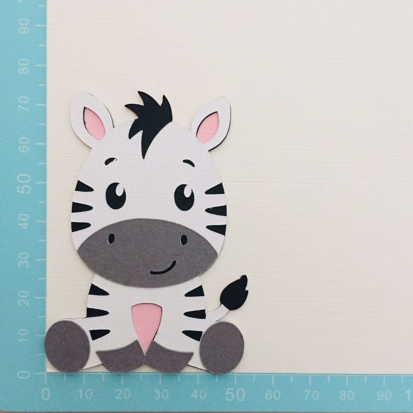 4 Handmade ZEBRA Die Cut Cardmaking Toppers
