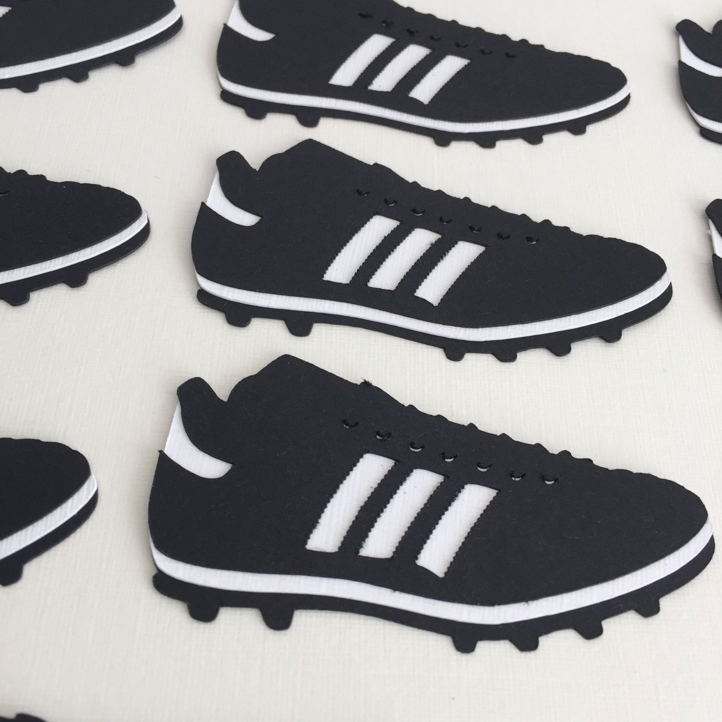10 FOOTBALL BOOT Die Cut Card Making Toppers