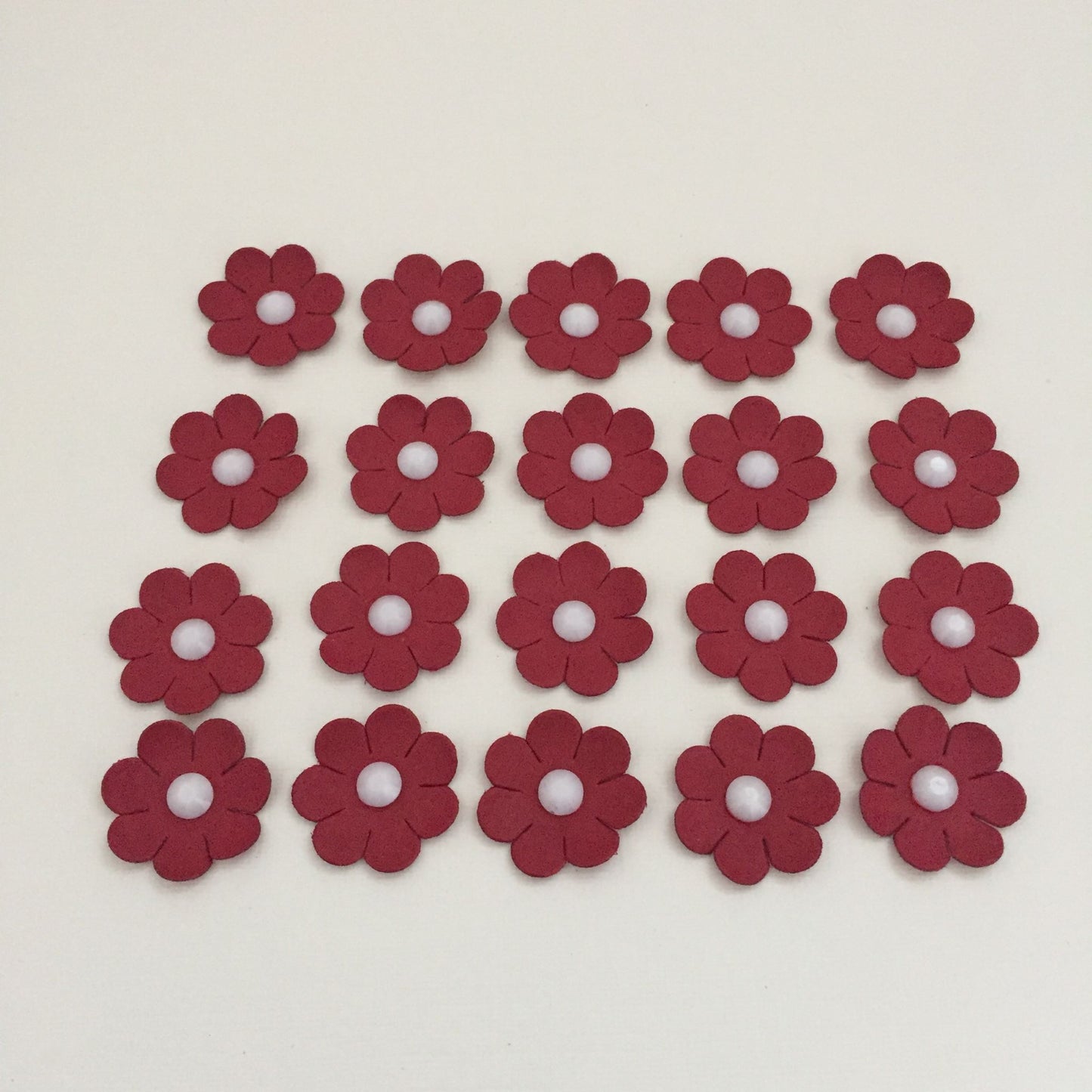 20 Small RED FLOWERS Christmas/Wedding Card Making Toppers