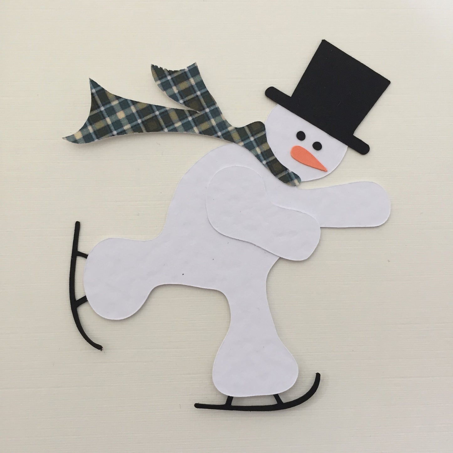 5 SKATING SNOWMEN Handmade Christmas Die Cut Card Making Toppers